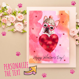 Cartes Pour Fêtes Annuelles Cadeau de la Saint-Valentin pour chien Bouledogue