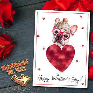Cartes Pour Fêtes Annuelles Cadeau de la Saint-Valentin pour chien Bouledogue