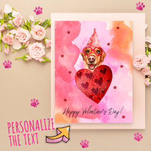 Cartes Pour Fêtes Annuelles Cadeau de la Saint-Valentin pour chien Labrador Or