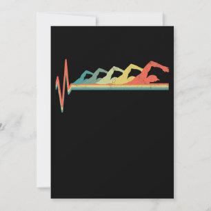 Cartes Pour Fêtes Annuelles Cadeau de natation Heartbeat Premium