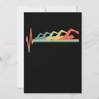 Cartes Pour Fêtes Annuelles Cadeau de natation Heartbeat Premium