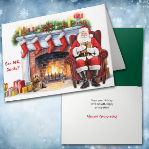 Cartes Pour Fêtes Annuelles Cadeau de Noël de Saint-Nicolas Chien Cockapoo