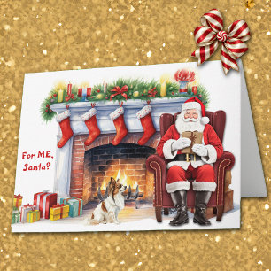 Cartes Pour Fêtes Annuelles Cadeau de Noël de Saint-Nicolas Chien Papillon Noë