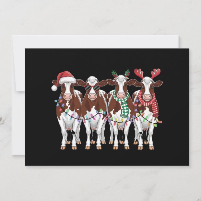 Cartes Pour Fêtes Annuelles Cadeau de Noël de vache amateur de vaches Ferme de (Devant)