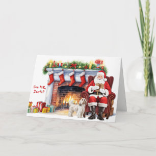 Cartes Pour Fêtes Annuelles Cadeau de Noël du chien Havanais de Santa
