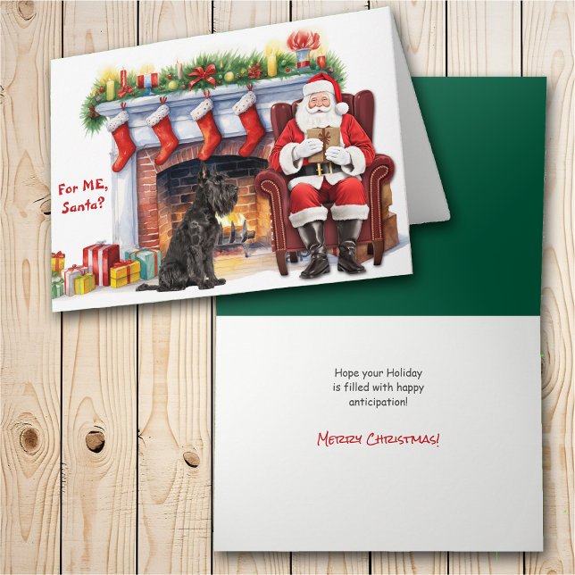 Cartes Pour Fêtes Annuelles Cadeau de Noël du géant Schnauzer de Noël (Créateur téléchargé)