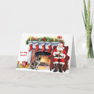 Cartes Pour Fêtes Annuelles Cadeau de Noël du Keeshond pour le chien de Noël