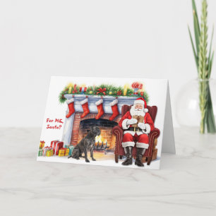 Cartes Pour Fêtes Annuelles Cadeau de Noël du Père Noël Chien Cane Corso