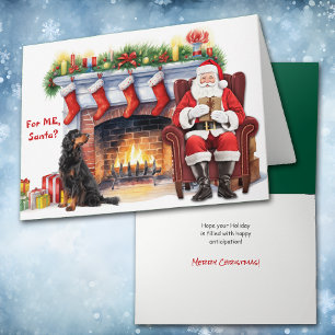 Cartes Pour Fêtes Annuelles Cadeau de Noël du Setter Gordon Chien Noël Mignon