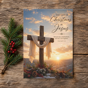 Cartes Pour Fêtes Annuelles Cadeau de Noël est Jésus Croix Chrétien 
