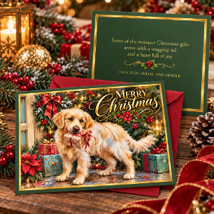Cartes Pour Fêtes Annuelles Cadeau de Noël Golden Retriever Joyeux Noël