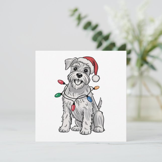 Cartes Pour Fêtes Annuelles Cadeau de Noël pour amateur de Miniature Schnauzer (Debout devant)