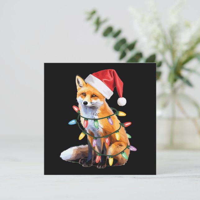 Cartes Pour Fêtes Annuelles Cadeau de Noël pour amateur de renard de lumières  (Debout devant)