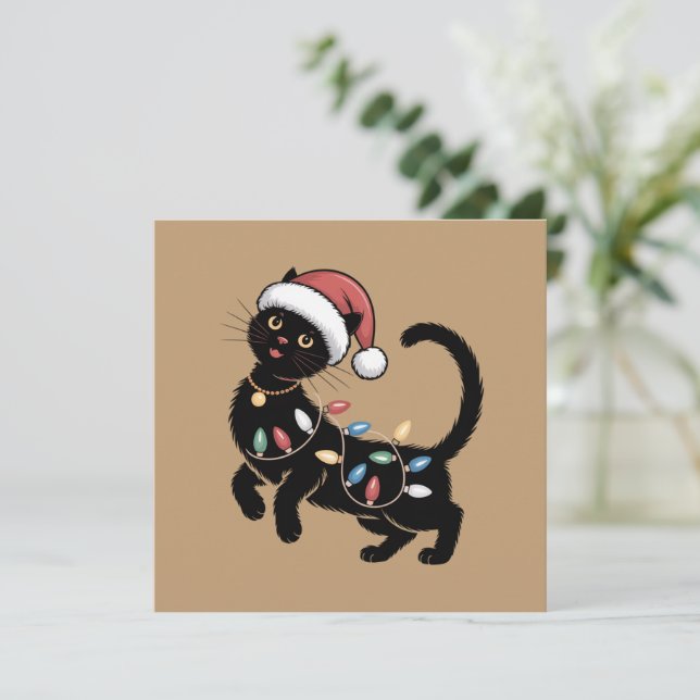Cartes Pour Fêtes Annuelles Cadeau de Noël pour maman amateur de chat noir mig (Debout devant)