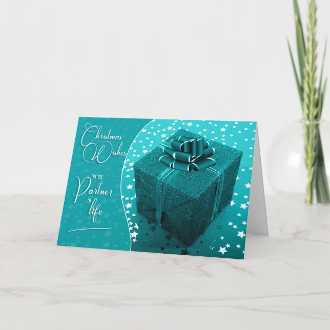 Cartes Pour Fêtes Annuelles Cadeau de Noël pour partenaire à vie Turquoise (Devant)