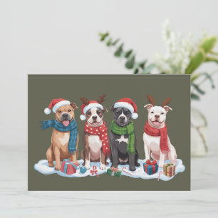 Cartes Pour Fêtes Annuelles Cadeau de Noël pour propriétaire de Pitbull vacanc