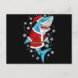 Cartes Pour Fêtes Annuelles Cadeau de Noël requin Père Noël Cadeaux