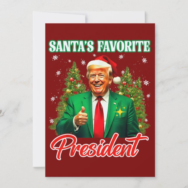 Cartes Pour Fêtes Annuelles Cadeau de Noël Trump | Père Noël Président favori (Devant)
