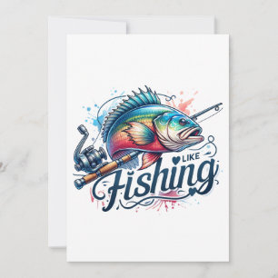 Cartes Pour Fêtes Annuelles Cadeau de Pêcheur J'aime la Pêche