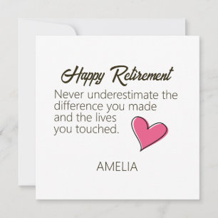 Cartes Pour Fêtes Annuelles Cadeau de retraite personnalisé avec nom
