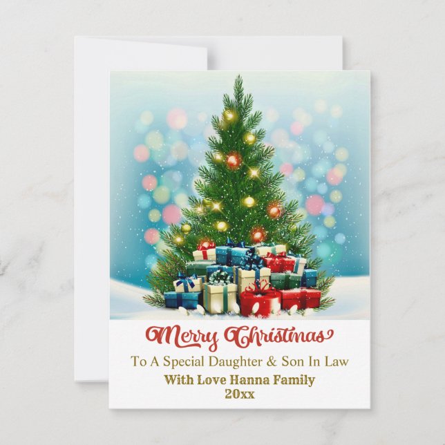 Cartes Pour Fêtes Annuelles Cadeau de vacances élégant pour la famille I Sapin (Devant)