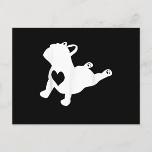 Cartes Pour Fêtes Annuelles Cadeau de yoga en posture de Bulldog amour cœur