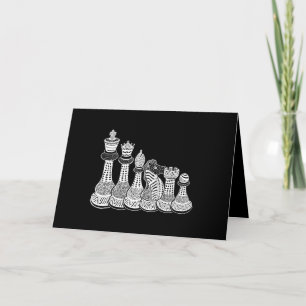 Cartes Pour Fêtes Annuelles Cadeau d'échecs J'Aime Vraiment Les Pièces D'Éch