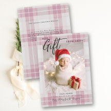 Cadeau d'en haut Tartan rose moderne bébé Noël