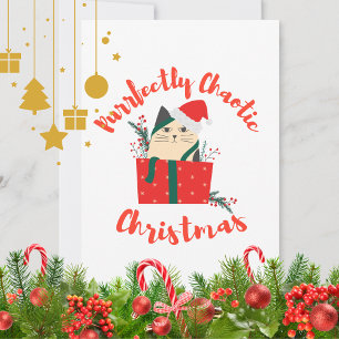 Cartes Pour Fêtes Annuelles Cadeau d'humour de Noël de chat drôle