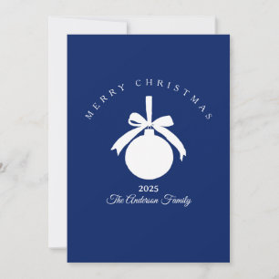 Cartes Pour Fêtes Annuelles Cadeau d'ornement rustique blanc bleu saphir perso