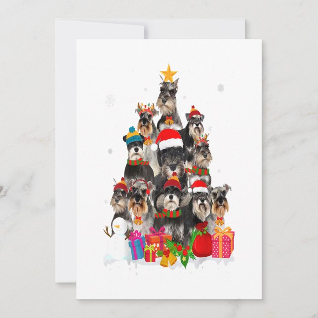 Cartes Pour Fêtes Annuelles Cadeau drôle pour amateur de chien Schnauzer arbre (Devant)