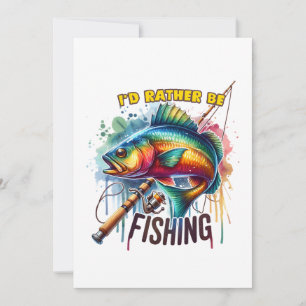 Cartes Pour Fêtes Annuelles Cadeau Fisher Je préférerais pêcher