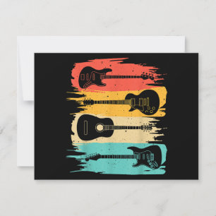 Cartes Pour Fêtes Annuelles Cadeau Guitare vintage Pour Hommes Musique Musique