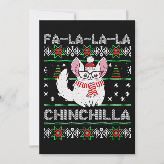 Cartes Pour Fêtes Annuelles Cadeau moche de Noël Chinchilla pour Chinchilla Lo (Devant)