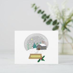 Cartes Pour Fêtes Annuelles Cadeau Noël Maison Boule à Neige Hiver Calme Gif