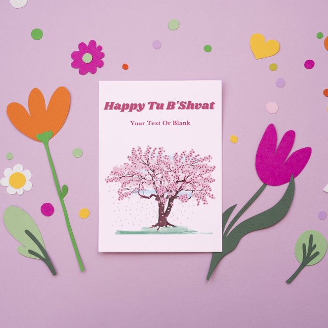 Cartes Pour Fêtes Annuelles Cadeau personnalisé d'arbre rose pour Tu B'shvat (Créateur téléchargé)