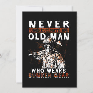 Cartes Pour Fêtes Annuelles Cadeau pompier Ne jamais sous-estimer le pompier