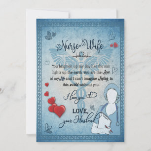Cartes Pour Fêtes Annuelles Cadeau pour femme infirmière Lettre à ma femme d