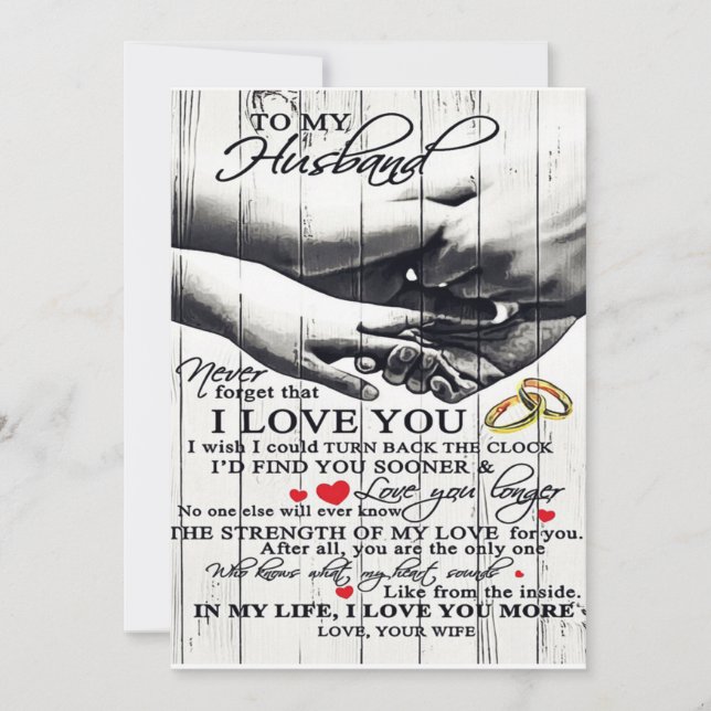 Cartes Pour Fêtes Annuelles Cadeau pour mon mari, Cadeau de vacances (Devant)