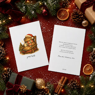 Cartes Pour Fêtes Annuelles Cadeau Rétro de Chocolat Chaud de Noël Capybara Co
