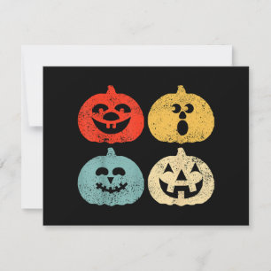 Cartes Pour Fêtes Annuelles Cadeau Rétro Drôle de Citrouille d'Halloween Vinta