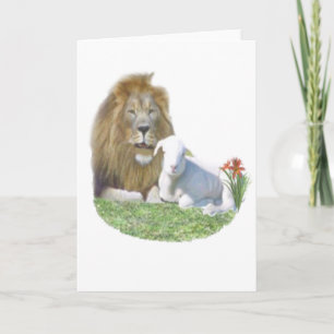 Cartes Pour Fêtes Annuelles Cadeaux chrétiens du Lion et de l'agneau