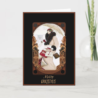 Cartes Pour Fêtes Annuelles Cadeaux Dame Art Déco Vintage des Années 1920 & No