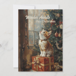 Cartes Pour Fêtes Annuelles Cadeaux d'Arbre de Chatons Vintage Joyeux Noël