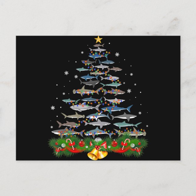 Cartes Pour Fêtes Annuelles Cadeaux d'arbre de Noël de requin pour les amateur (Devant)