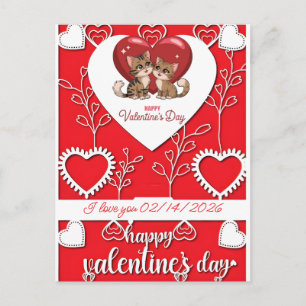 Cartes Pour Fêtes Annuelles Cadeaux de chat personnalisés pour la Saint-Valent