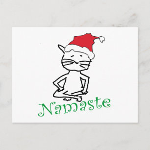 Cartes Pour Fêtes Annuelles Cadeaux de chats Yoga Père Noël