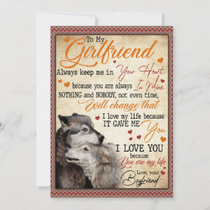 Cartes Pour Fêtes Annuelles Cadeaux de copine Lettre à ma petite amie