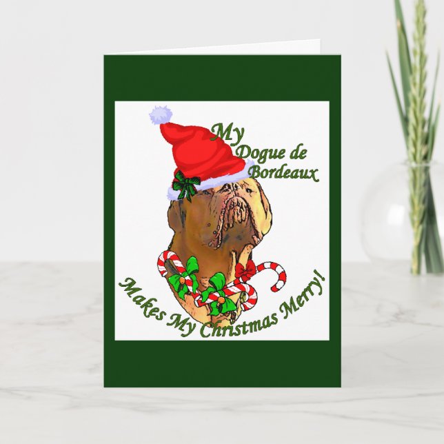 Cartes Pour Fêtes Annuelles Cadeaux de Dogue de Bordeaux Christmas (Devant)