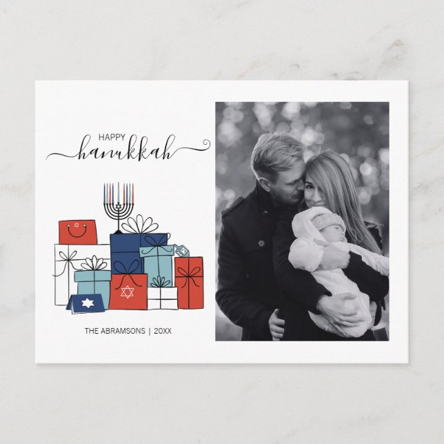 Cartes Pour Fêtes Annuelles Cadeaux de Hanukkah & Photo de vacances de la meno (Devant)